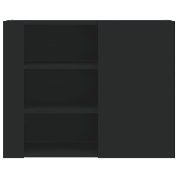vidaXL vægskab 75x35x60 cm konstrueret træ sort