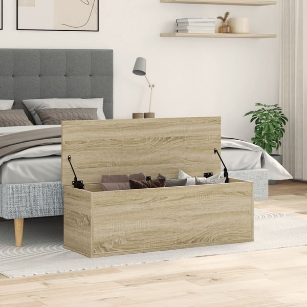 vidaXL Oppbevaringsboks sonoma eik 102x35x35 cm konstruert tre
