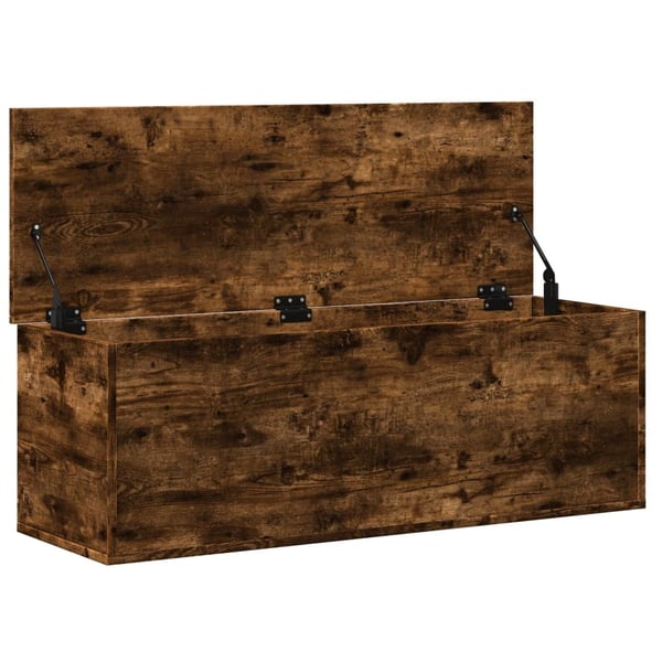 vidaXL Oppbevaringsboks røkt eik 102x35x35 cm konstruert tre