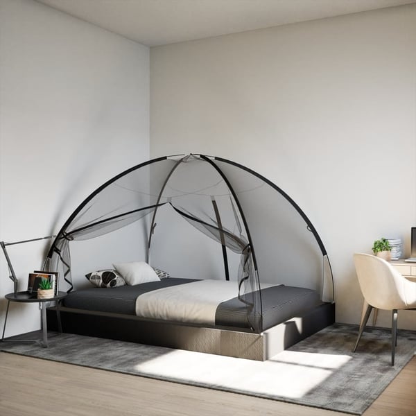 vidaXL myggenet med døre 200x150x140 cm trådnet sort
