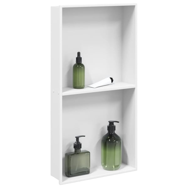 vidaXL Dusjnisje matt hvit 32x62x9 cm rustfritt stål