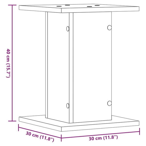 vidaXL Plantestativer 2 stk artisan eik 30x30x40 cm konstruert tre