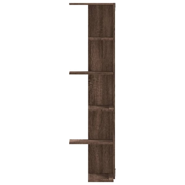 vidaXL Veggmontert hjørnehylle brun eik 36,5x36,5x140cm konstruert tre