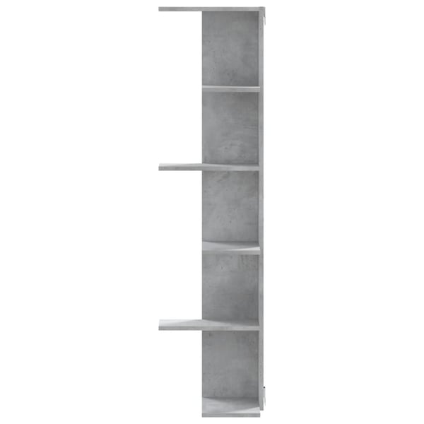 vidaXL Veggmontert hylle betonggrå 36,5x36,5x140 cm konstruert tre