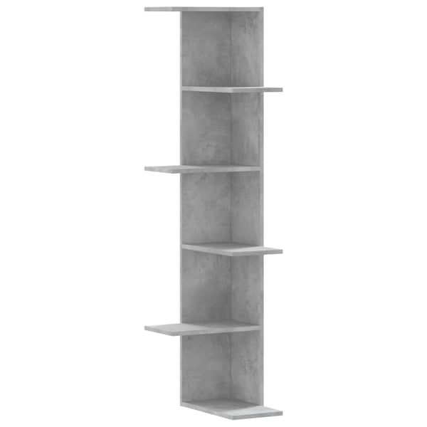 vidaXL Veggmontert hylle betonggrå 36,5x36,5x140 cm konstruert tre
