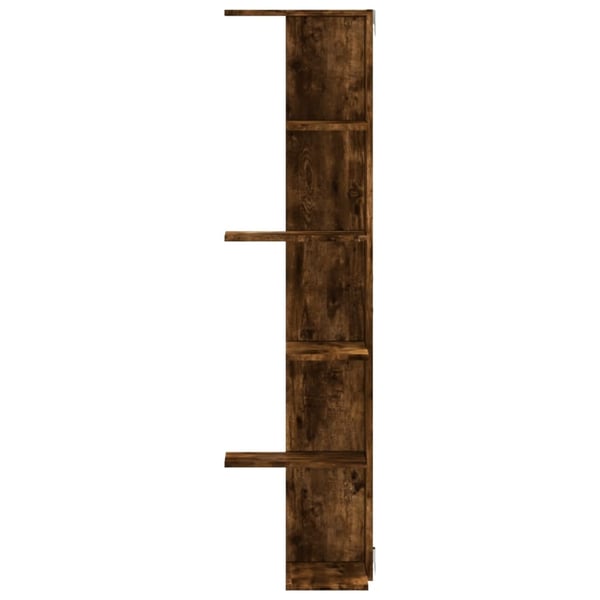 vidaXL Veggmontert hjørnehylle røkt eik 36,5x36,5x140cm konstruert tre