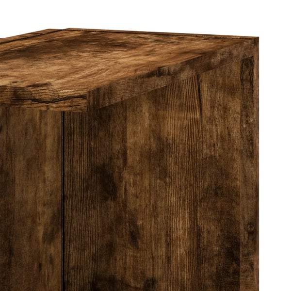 vidaXL Veggmontert hjørnehylle røkt eik 36,5x36,5x140cm konstruert tre