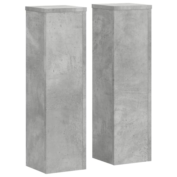 vidaXL Plantestativer 2 stk betonggrå 17x17x60 cm konstruert tre