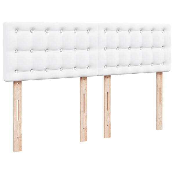 vidaXL kontinentalseng med madras 140x190 cm kunstlæder hvid