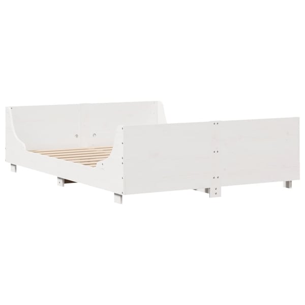 vidaXL sengeramme uden madras 150x200 cm massivt fyrretræ hvid