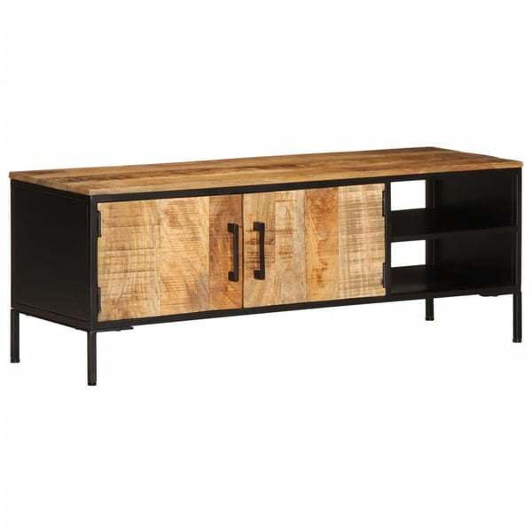 vidaXL TV-benk 110x35x40 cm grovt heltre mangotre