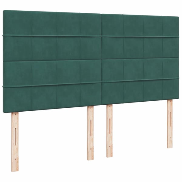vidaXL kontinentalseng med madras 200x200 cm fløjl mørkegrøn