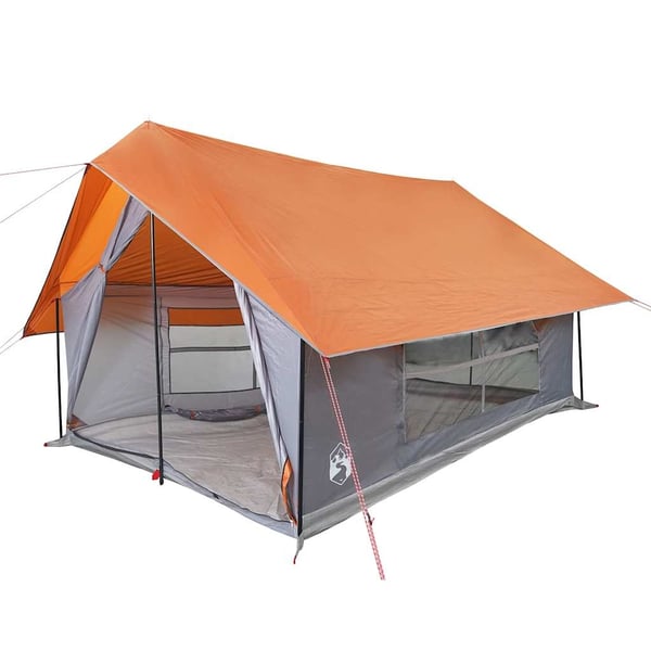 vidaXL 5-personers campingtelt vandtæt grå og orange
