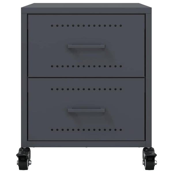 vidaXL Nattbord 2 stk antrasitt 36x39x43,5 cm stål