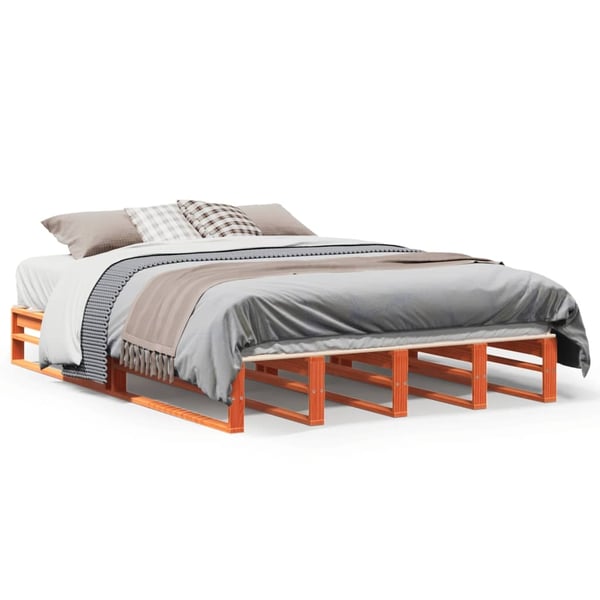 vidaXL Sengeramme uten madrass brun 150x200 cm heltre furu