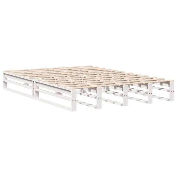 vidaXL Sengeramme uten madrass hvit 135x190 cm heltre furu