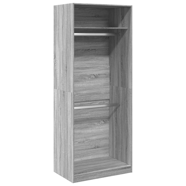 vidaXL Garderobe grå sonoma 80x50x200 cm konstruert tre