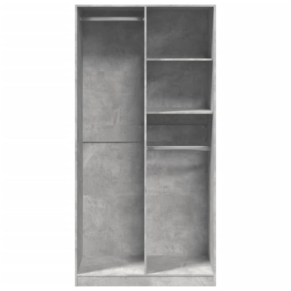 vidaXL Garderobeskap betonggrå 100x50x200 cm sponplate