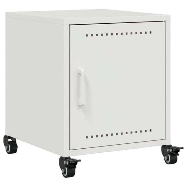 vidaXL Sängbord 2 st vit 36x39x43,5 cm stål