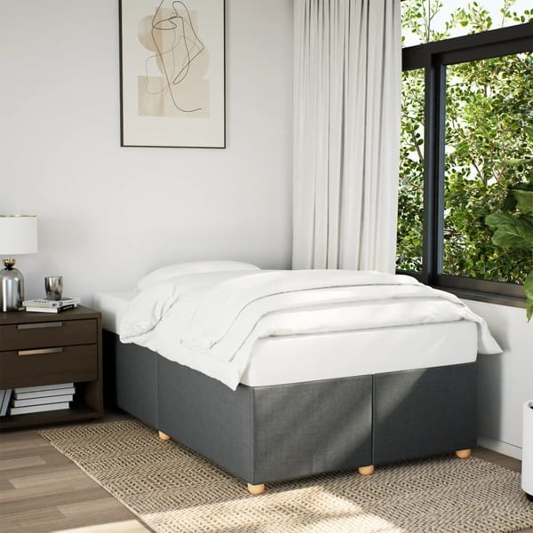 vidaXL sengeramme 120x190 cm stof mørkegrå