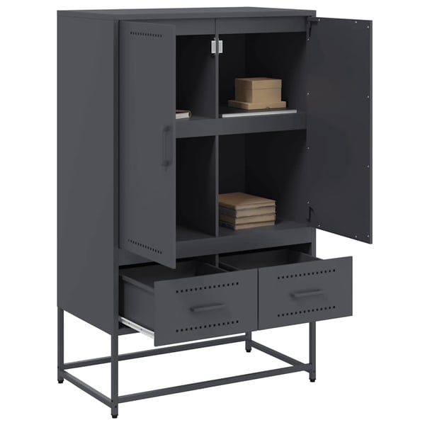 vidaXL skab 68x39x111,5 cm stål antracitgrå