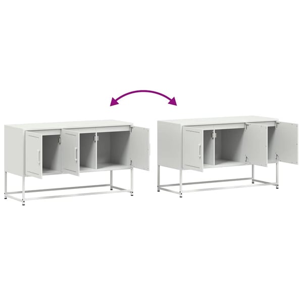 vidaXL tv-bord 100,5x39x60,5 cm stål hvid