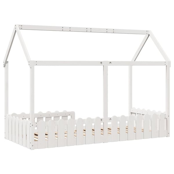 vidaXL Barnesengeramme hvit 90x190 cm heltre furu