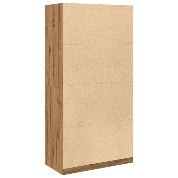 vidaXL klædeskab 100x50x200 cm konstrueret træ egetræslook