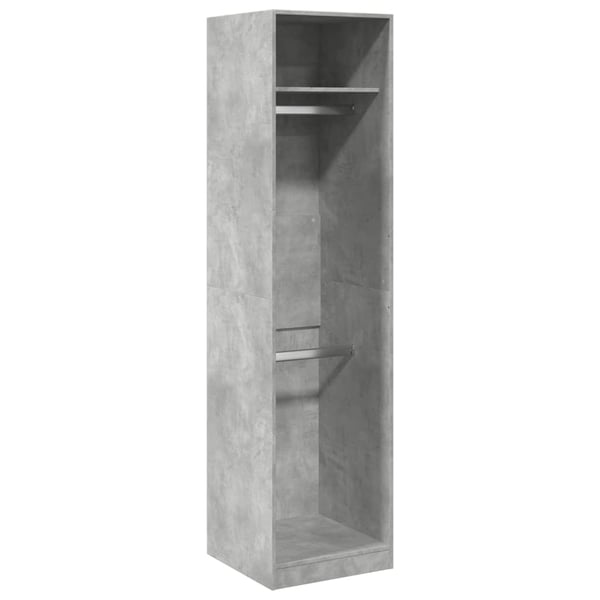 vidaXL Vaatekaappi betoninharmaa 50x50x200 cm lastulevy