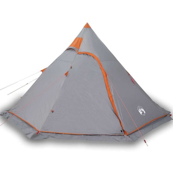 vidaXL Campingtelt tipi 5 personer grå vanntett
