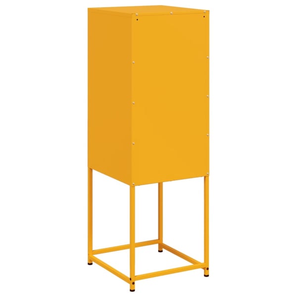 vidaXL Kaappi sinapinkeltainen 36x39x107 cm teräs