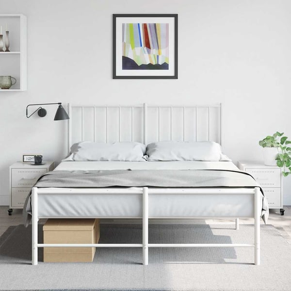 vidaXL sengeborde 2 stk. 36x39x43,5 cm stål hvid