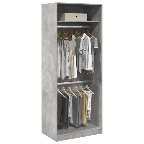 vidaXL Garderobe betonggrå 80x50x200 cm konstruert tre