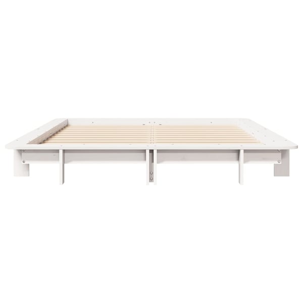 vidaXL Sengeramme uten madrass hvit 135x190 cm heltre furu