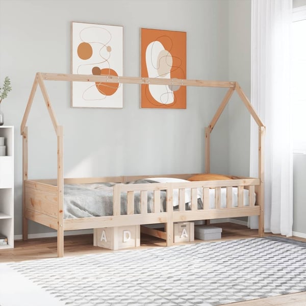 vidaXL Barnesengeramme hus 80x200 cm heltre furu