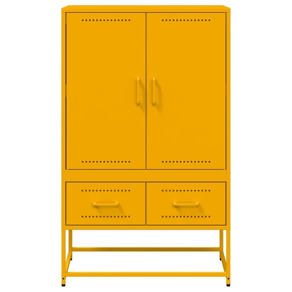 vidaXL højskab 68x39x111,5 cm stål sennepsgul