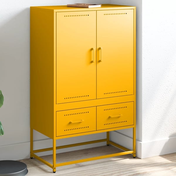vidaXL højskab 68x39x111,5 cm stål sennepsgul