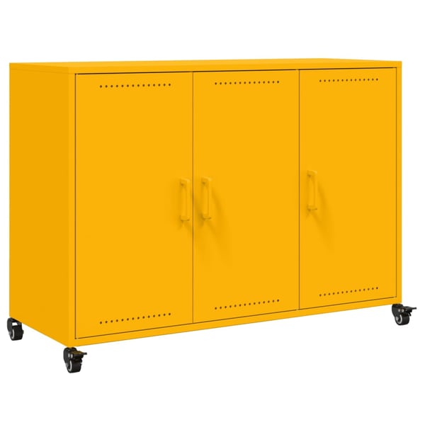 vidaXL skænk 100,5x39x72 cm stål sennepsgul