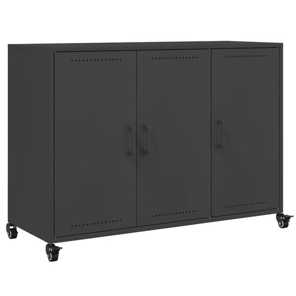 vidaXL Skjenk svart 100,5x39x72 cm stål