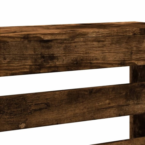 vidaXL Radiatordeksel røkt eik 205x21,5x83,5 cm konstruert tre