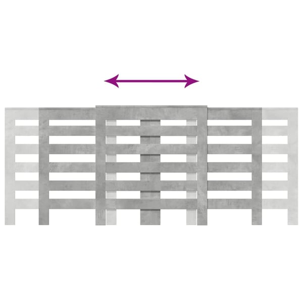 vidaXL Radiatordeksel betonggrå 205x21,5x83,5 cm konstruert tre