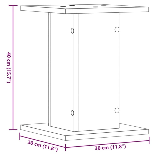 vidaXL Plantestativer 2 stk røkt eik 30x30x40 cm konstruert tre
