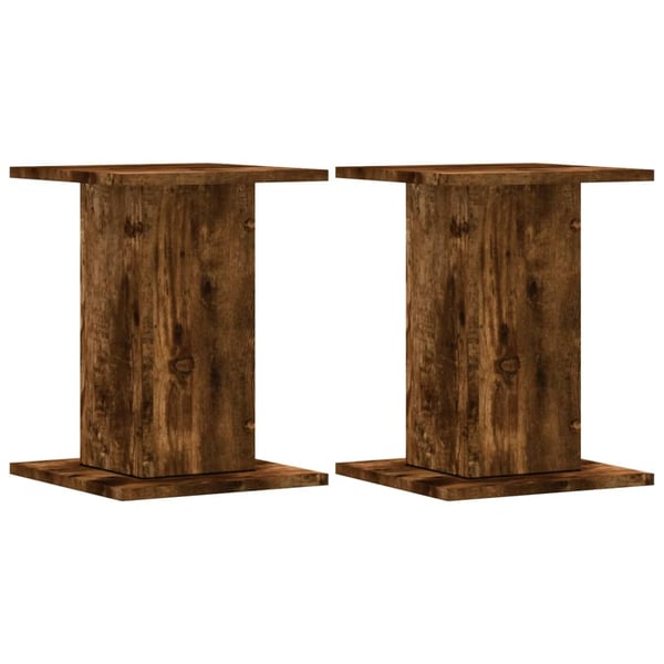 vidaXL Plantestativer 2 stk røkt eik 30x30x40 cm konstruert tre
