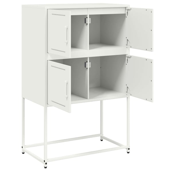 vidaXL Skjenk hvit 68,5x38,5x107 cm stål