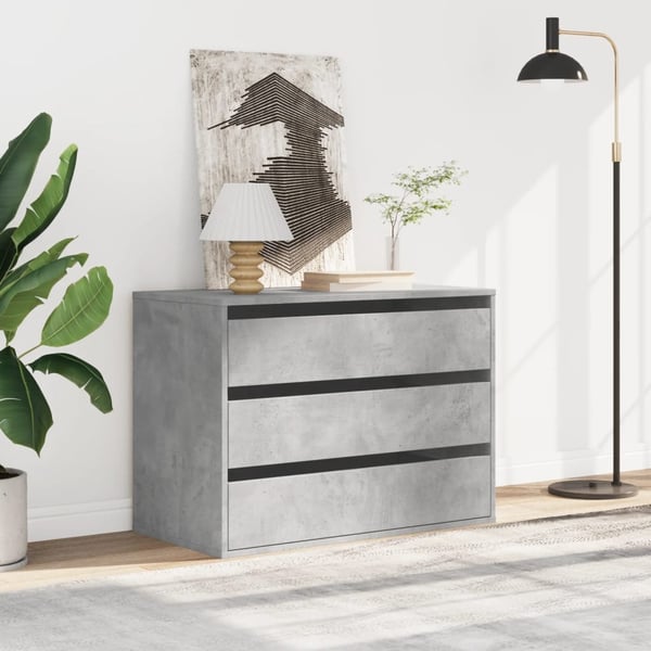 vidaXL Kommode betonggrå 80x41x58 cm konstruert tre