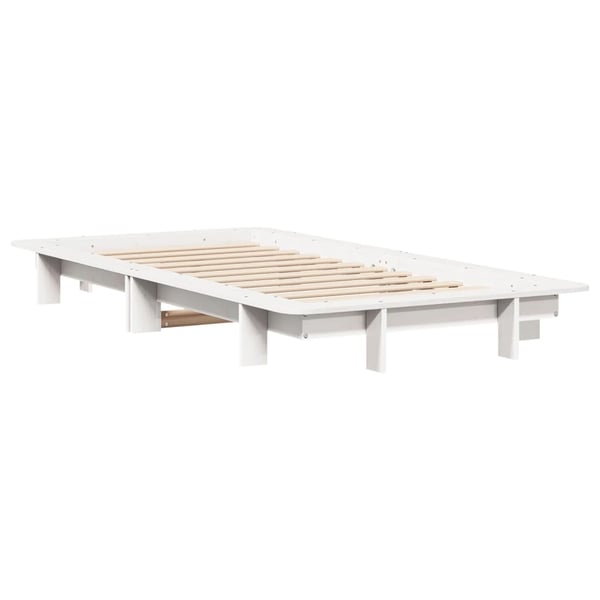 vidaXL Sengeramme uten madrass hvit 100x200 cm heltre furu