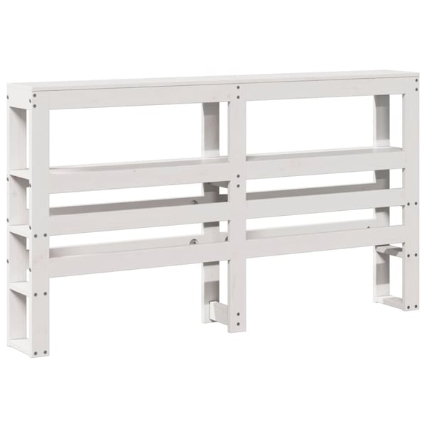 vidaXL Hodegavl med hyller hvit 150 cm heltre furu