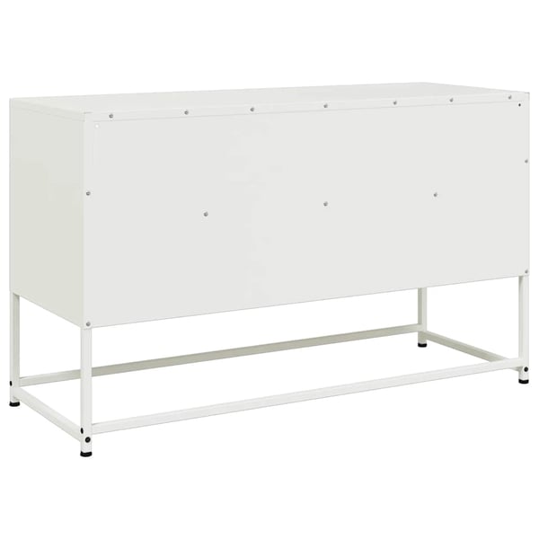 vidaXL tv-bord 100,5x39x60,5 cm stål hvid