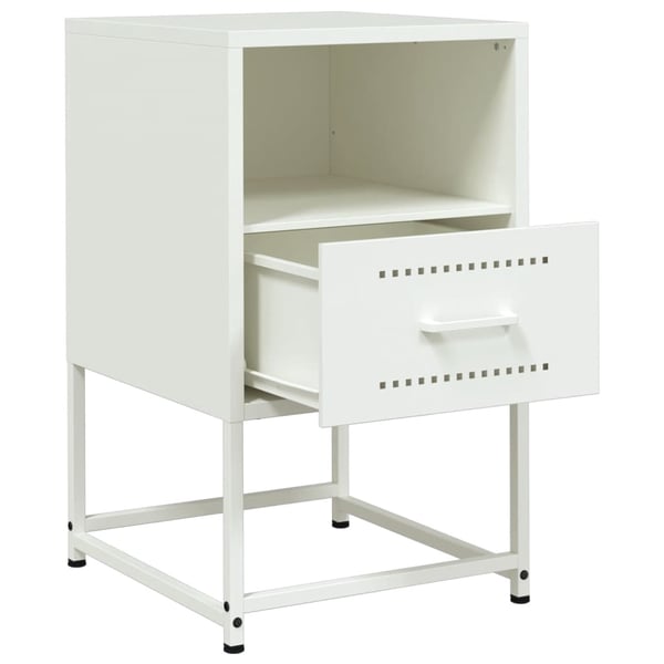vidaXL Nattbord 2 stk hvit 36x39x60,5 cm stål