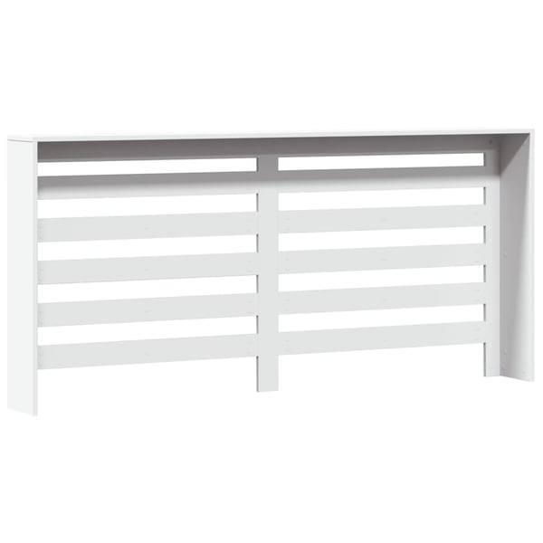 vidaXL Radiatordeksel hvit 175x20x82 cm konstruert tre